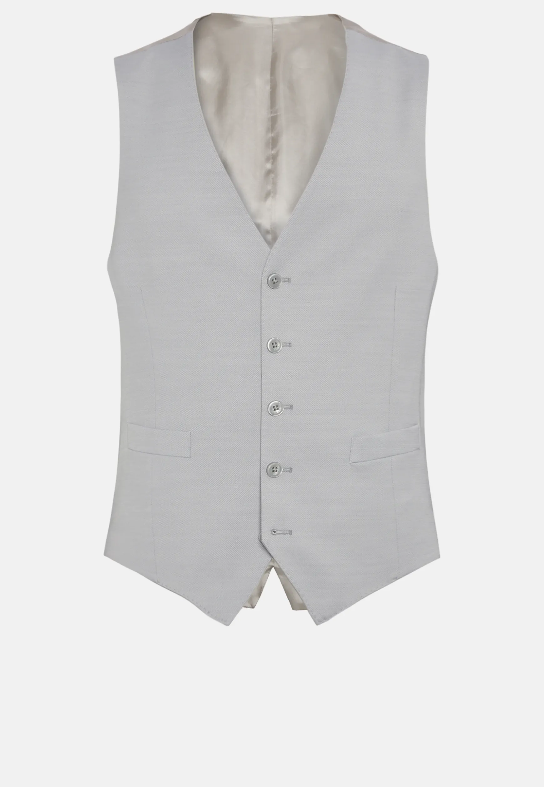 Pearl Grey Wool Blend Waistcoat|Boggi Milano Sale