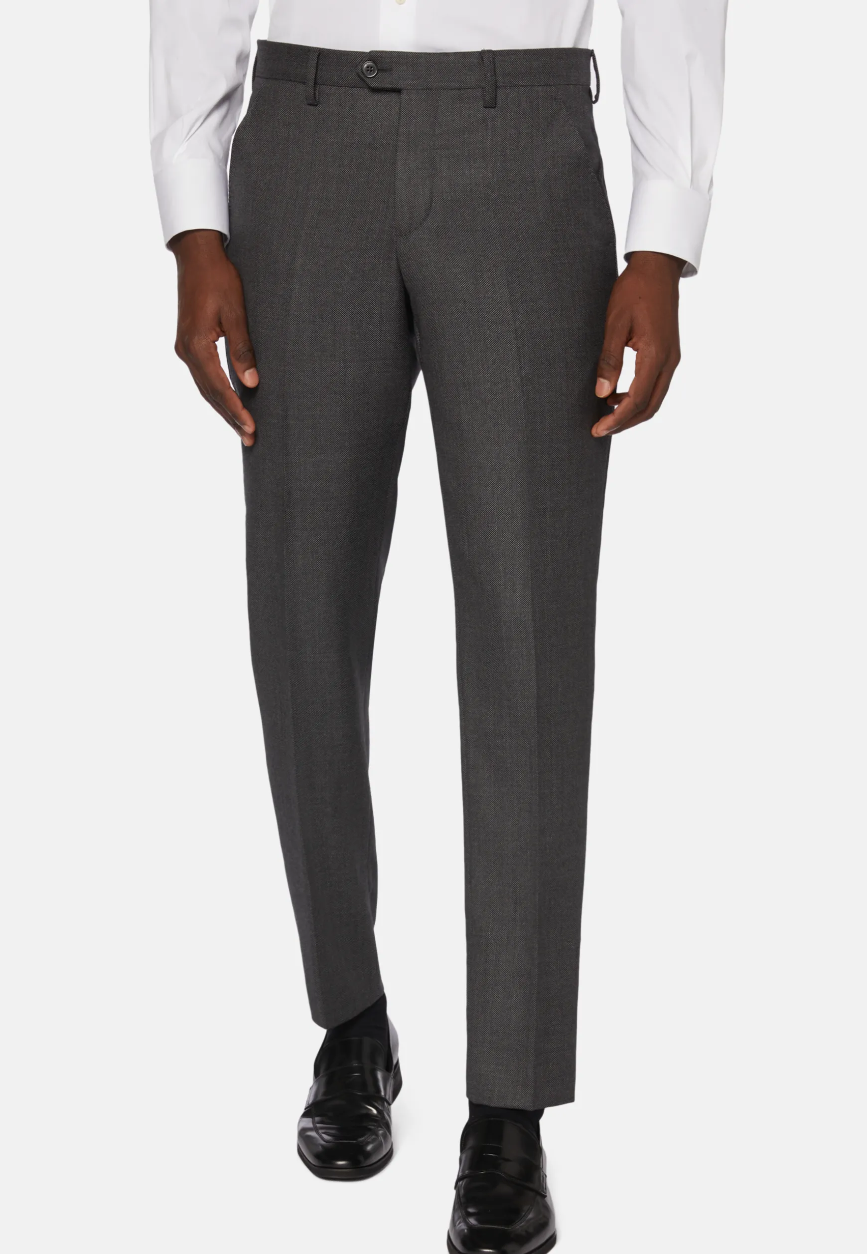 Regular Fit Birdseye Wool Pants|Boggi Milano Hot