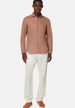 Regular Fit Brick Linen Shirt|Boggi Milano Best