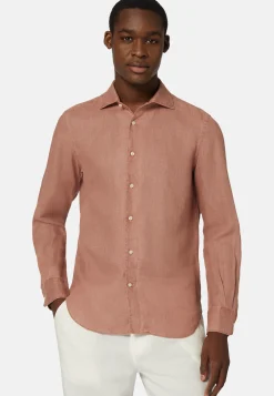 Regular Fit Brick Linen Shirt|Boggi Milano Best