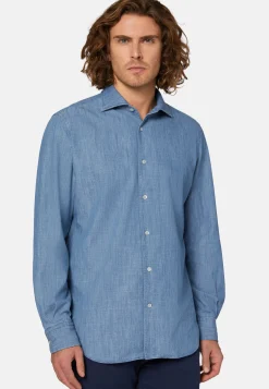 Regular Fit Cotton Denim Shirt|Boggi Milano Sale