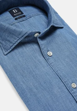 Regular Fit Cotton Denim Shirt|Boggi Milano Sale