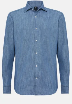 Regular Fit Cotton Denim Shirt|Boggi Milano Sale