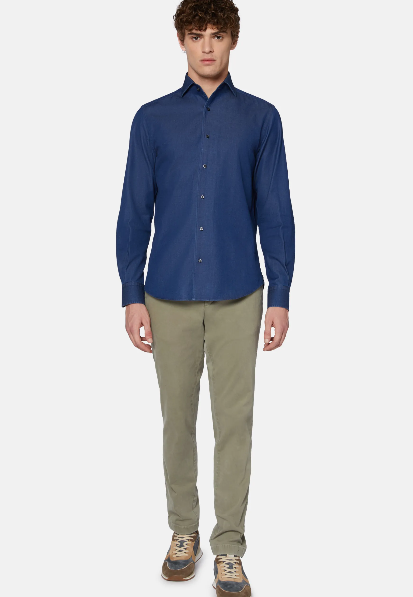 Regular Fit Cotton Denim Shirt|Boggi Milano Discount