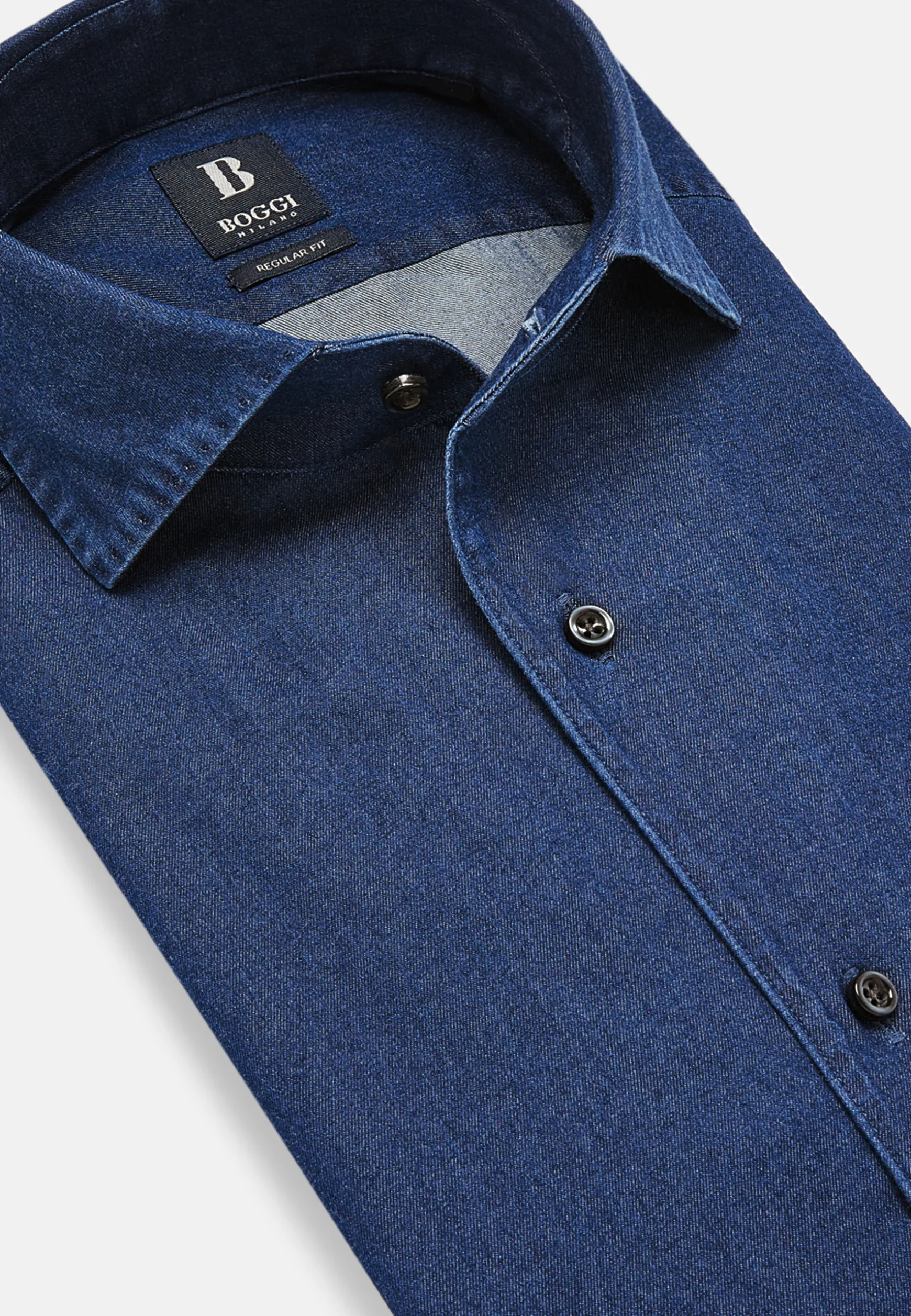 Regular Fit Cotton Denim Shirt|Boggi Milano Discount