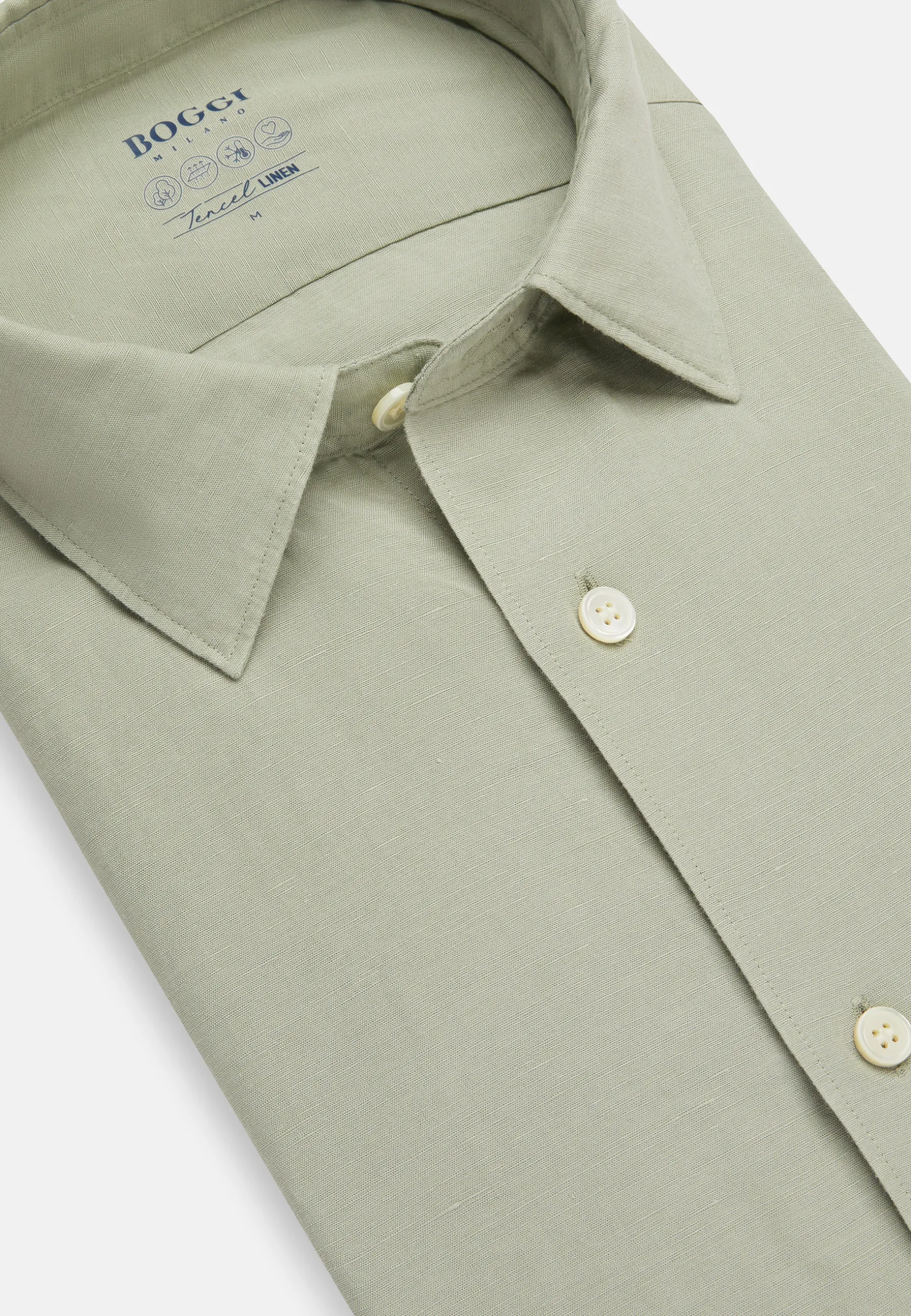 Regular Fit Tencel/Linen Shirt|Boggi Milano Flash Sale