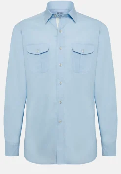 Regular Fit High-Performance Sky Blue Oxford Shirt|Boggi Milano Online