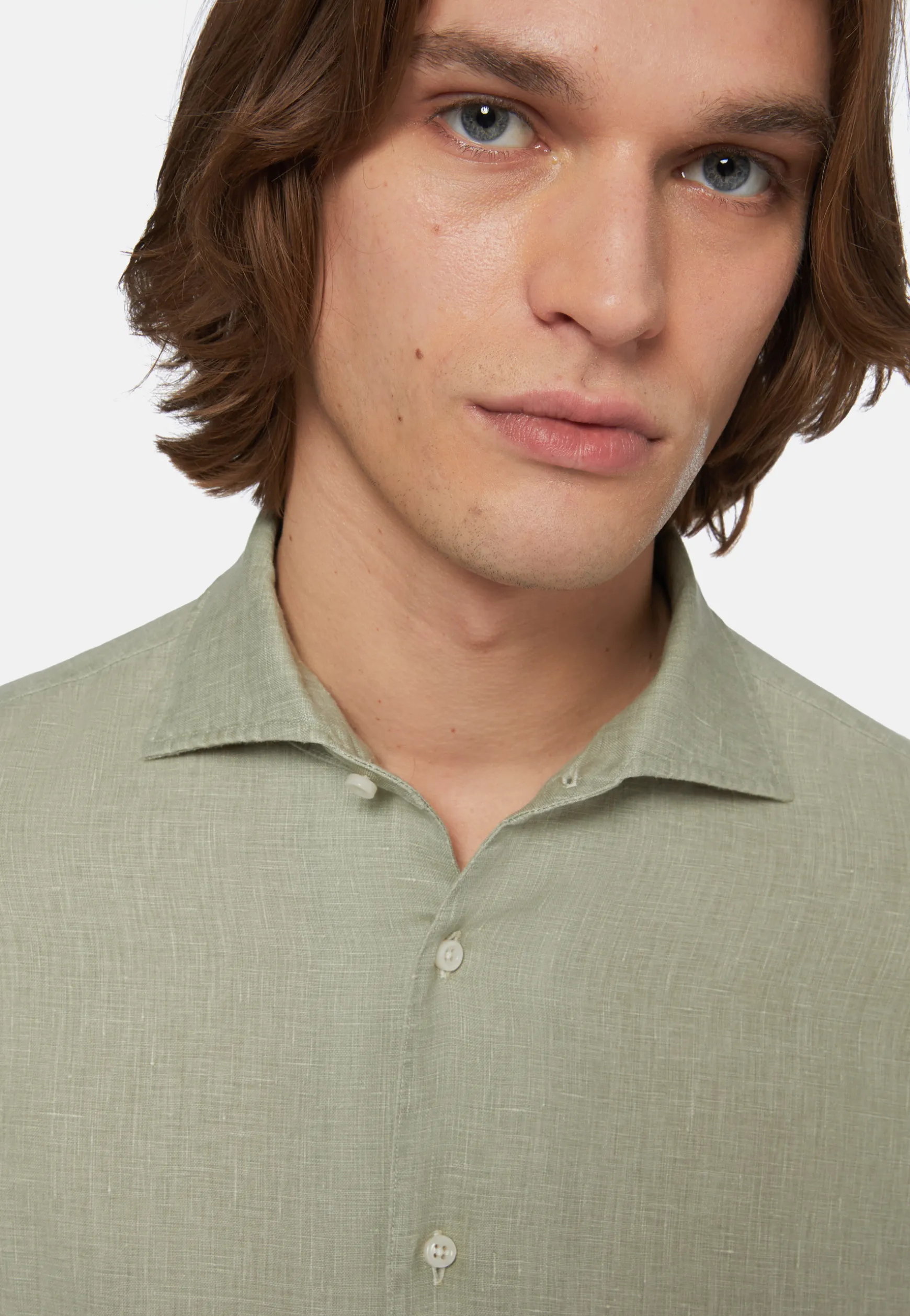Regular Fit Linen Shirt in |Boggi Milano Online