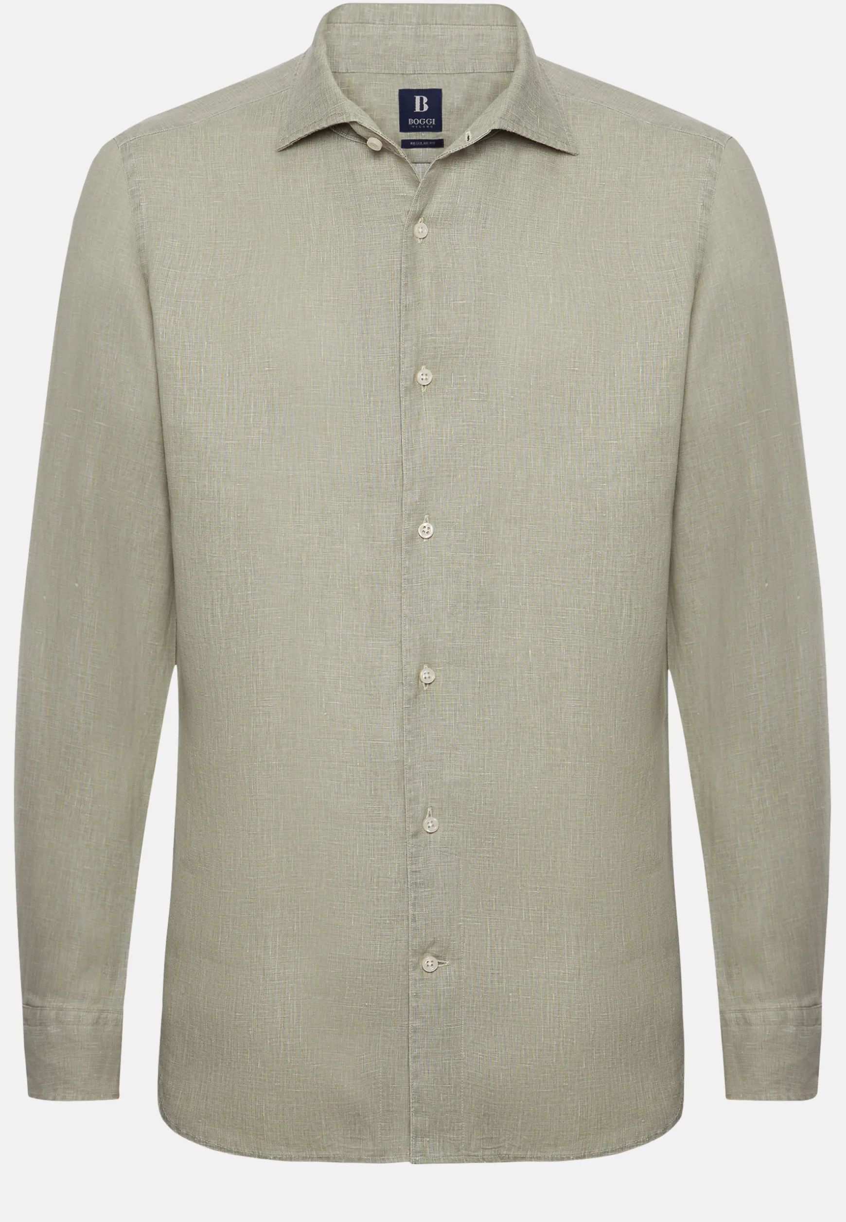 Regular Fit Linen Shirt in |Boggi Milano Online