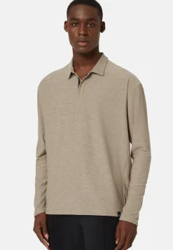 Regular Fit Long-Sleeved Technical Fabric Polo Shirt|Boggi Milano Cheap