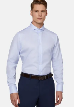 Regular Fit Sky Blue Checked Cotton Shirt|Boggi Milano Online