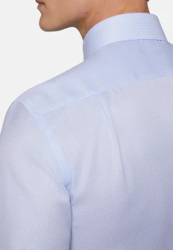Regular Fit Sky Blue Checked Cotton Shirt|Boggi Milano Online