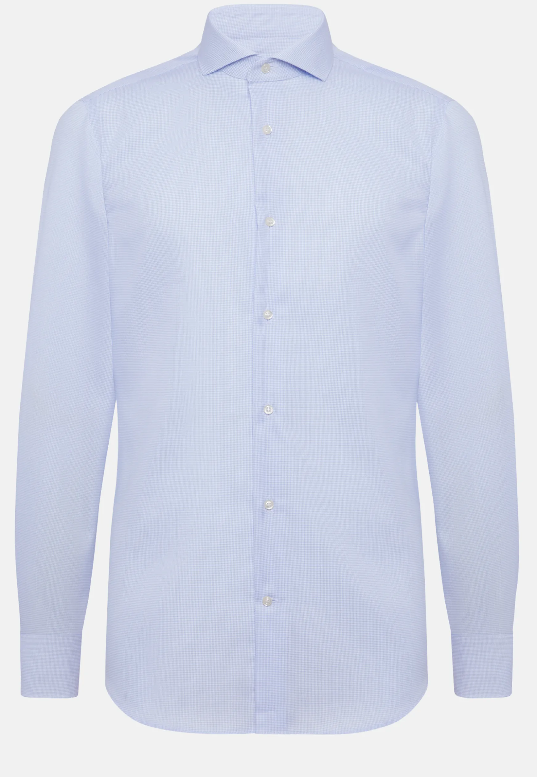 Regular Fit Sky Blue Checked Cotton Shirt|Boggi Milano Online