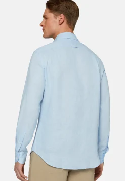 Regular Fit Sky Blue Linen Shirt|Boggi Milano Clearance