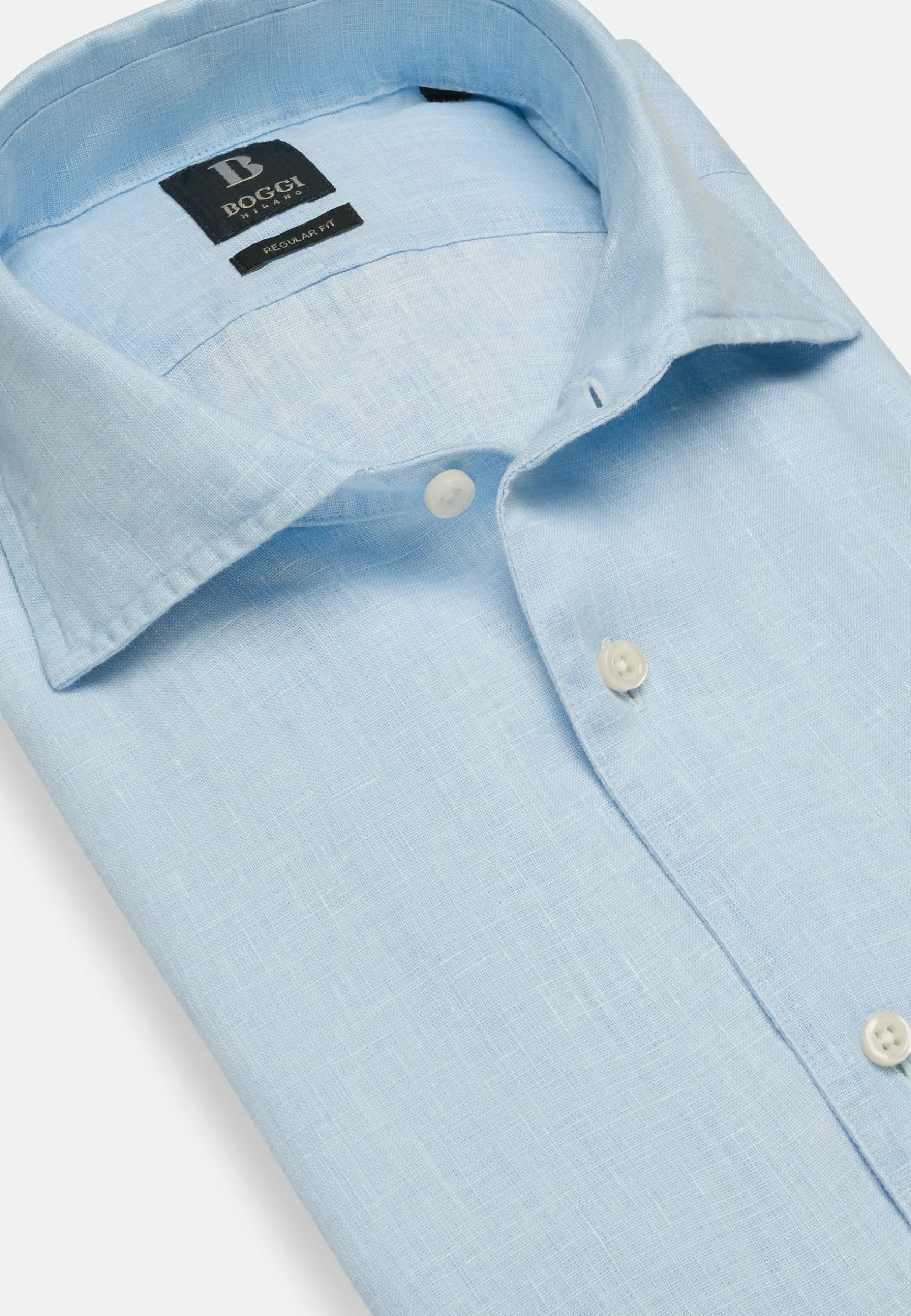 Regular Fit Sky Blue Linen Shirt|Boggi Milano Clearance
