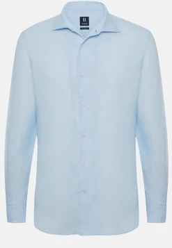 Regular Fit Sky Blue Linen Shirt|Boggi Milano Clearance