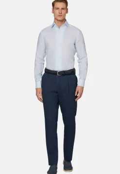 Regular Fit Sky Blue Linen Shirt|Boggi Milano Cheap
