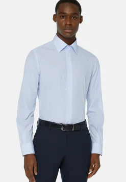 Regular Fit Sky Blue Striped Cotton Shirt|Boggi Milano Cheap
