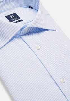 Regular Fit Sky Blue Striped Dobby Cotton Shirt|Boggi Milano Store