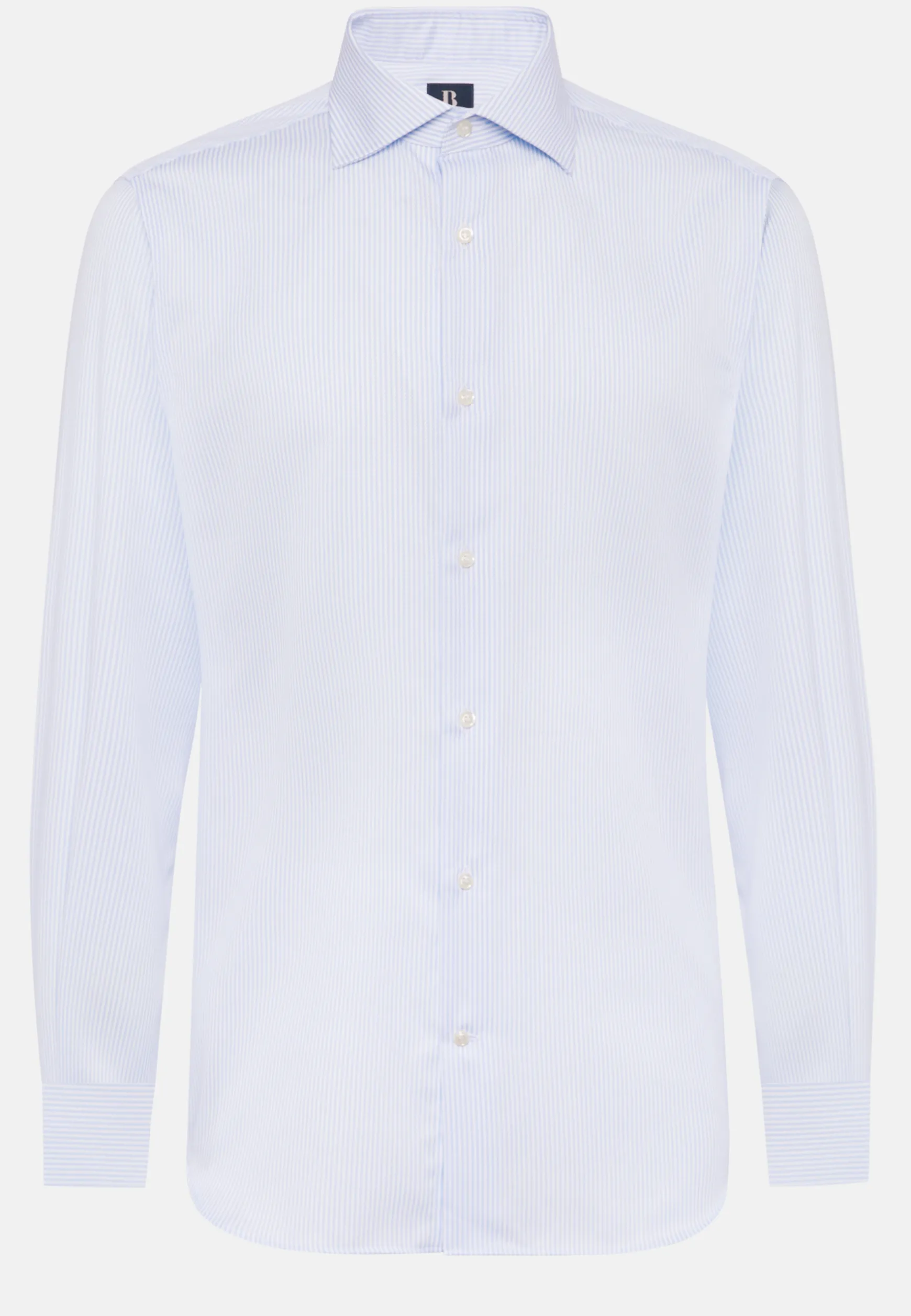 Regular Fit Sky Blue Striped Dobby Cotton Shirt|Boggi Milano Store