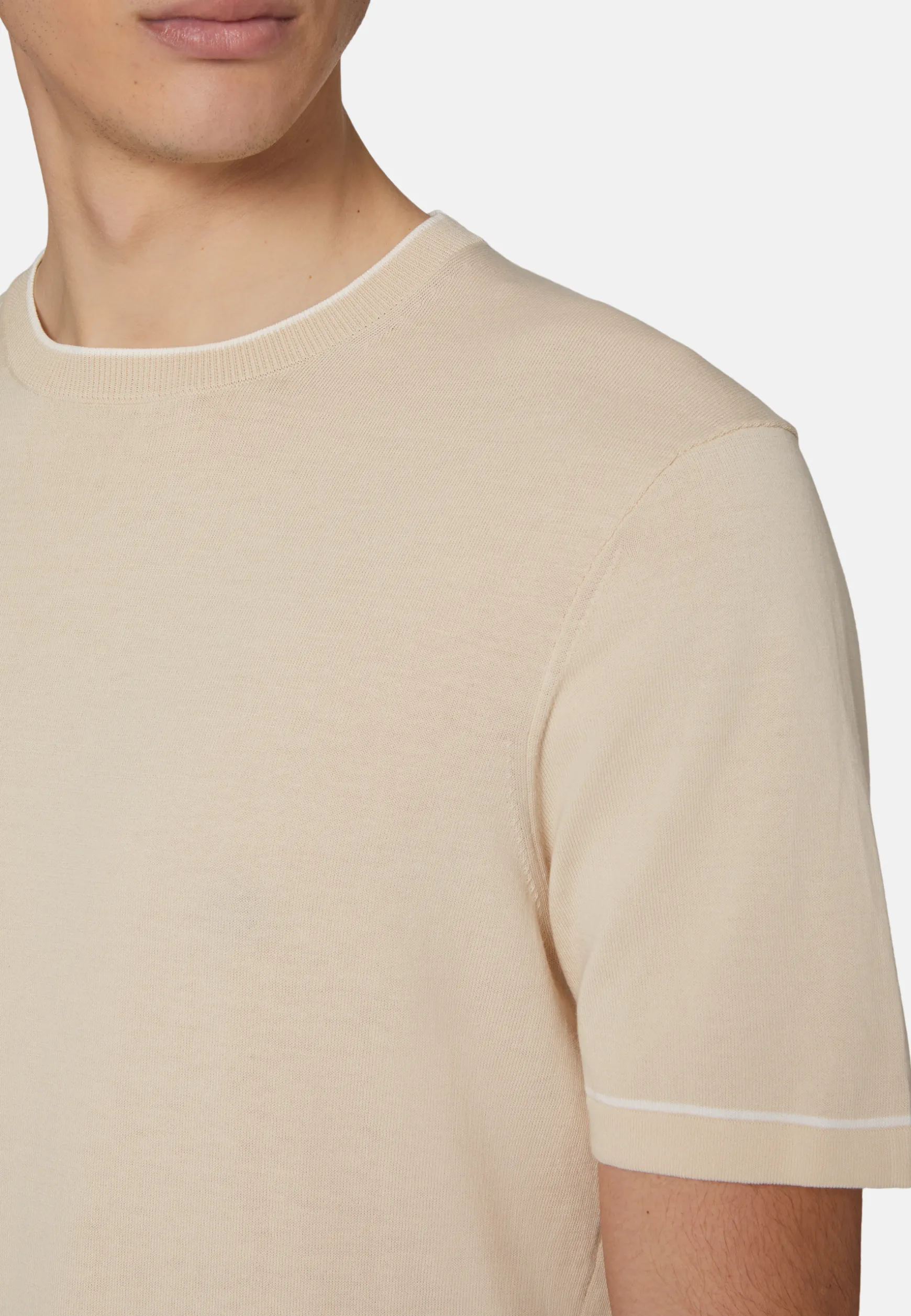 Cotton Crepe Knit T-shirt|Boggi Milano Hot