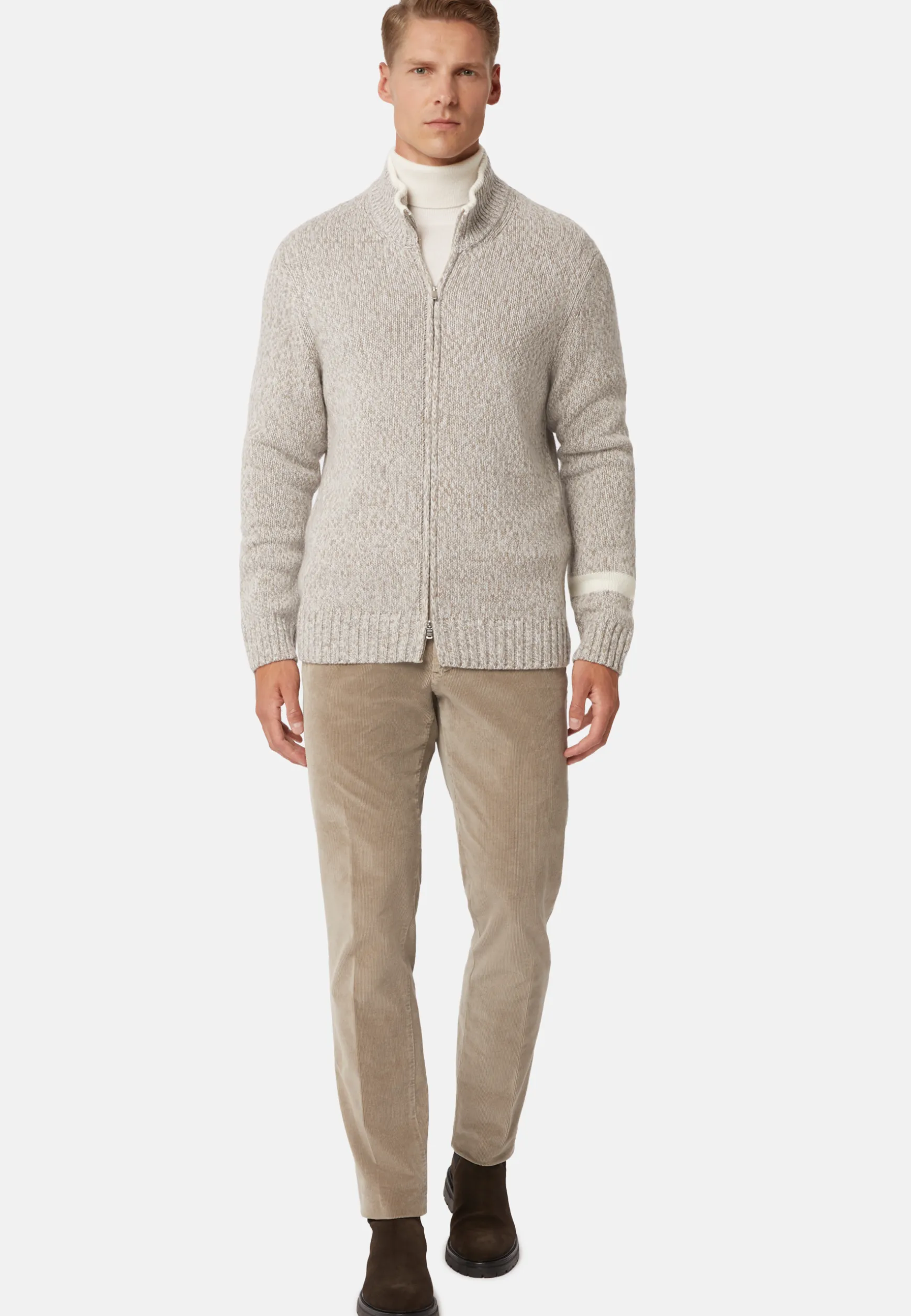 Full-Zip Jumper In a Cashmere Blend|Boggi Milano Clearance