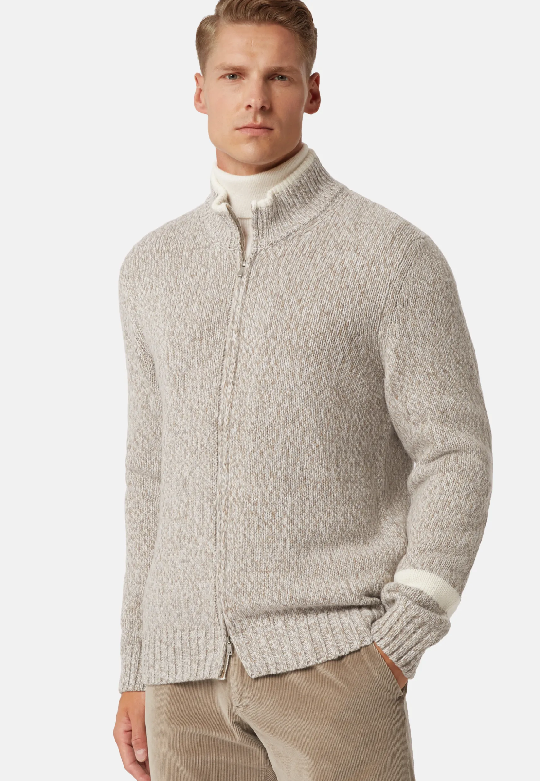 Full-Zip Jumper In a Cashmere Blend|Boggi Milano Clearance