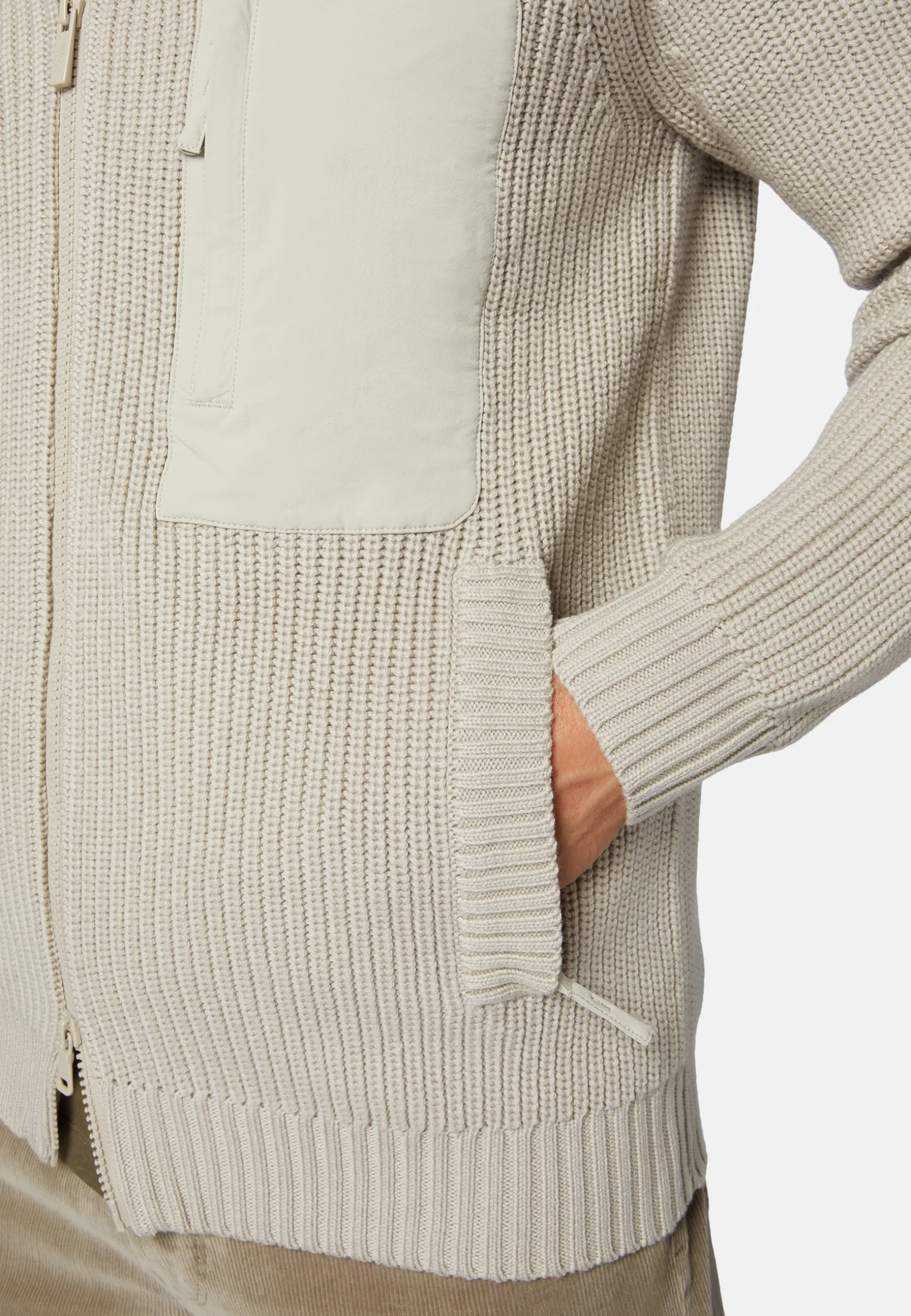 Full-Zip Jumper With Pocket in Merino Wool|Boggi Milano Fashion