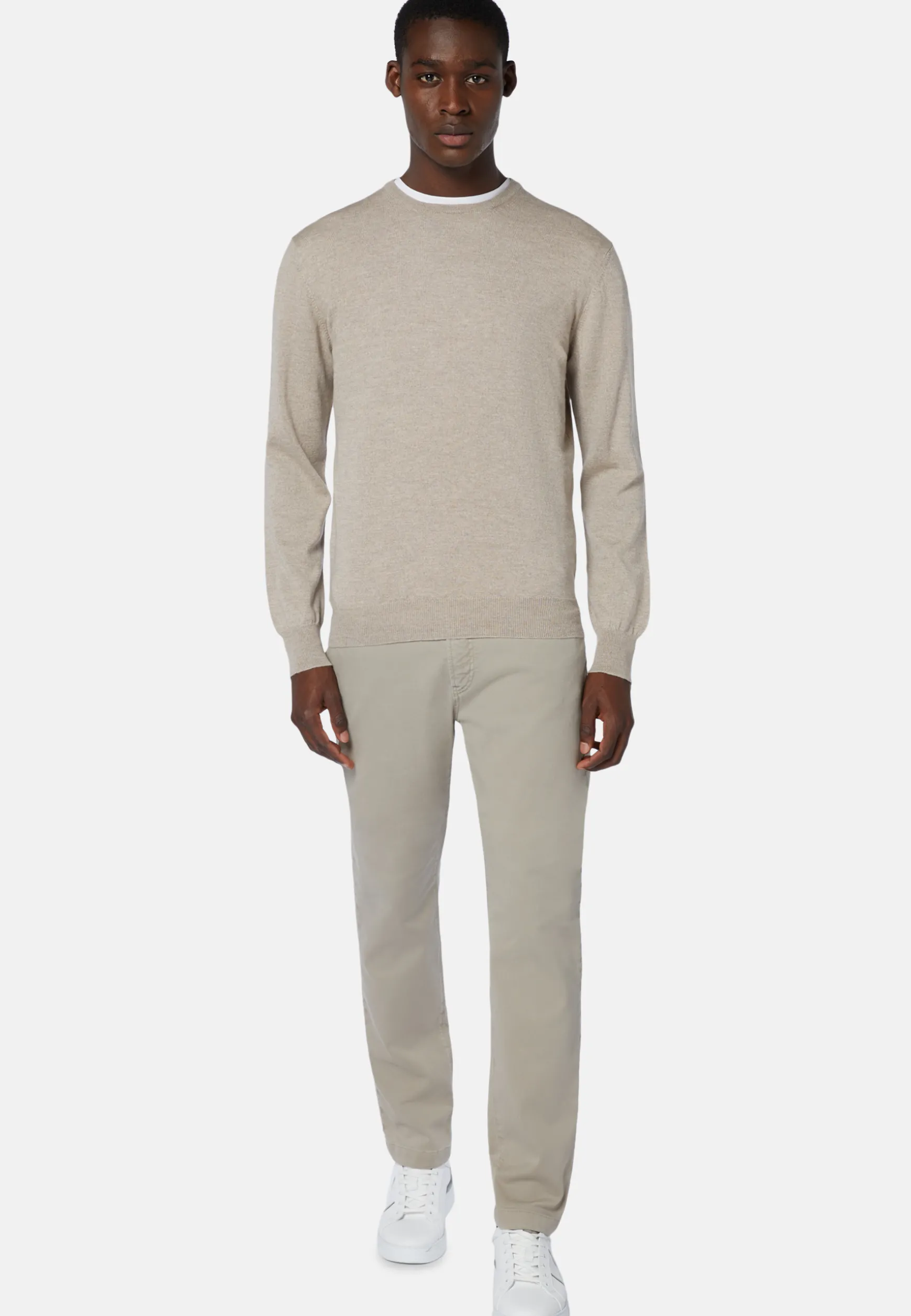 Merino Wool Crew Neck Jumper|Boggi Milano Online