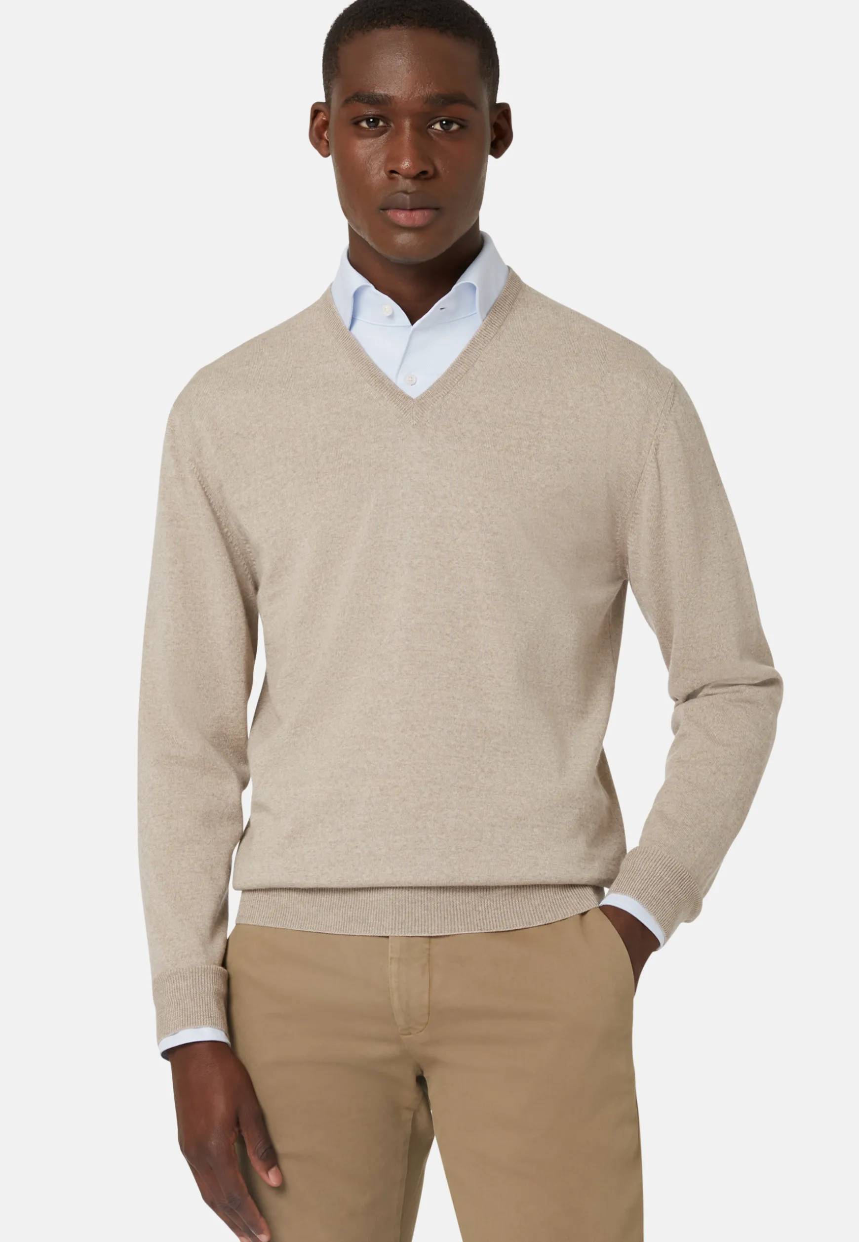 Merino Wool V-Neck Jumper|Boggi Milano Cheap