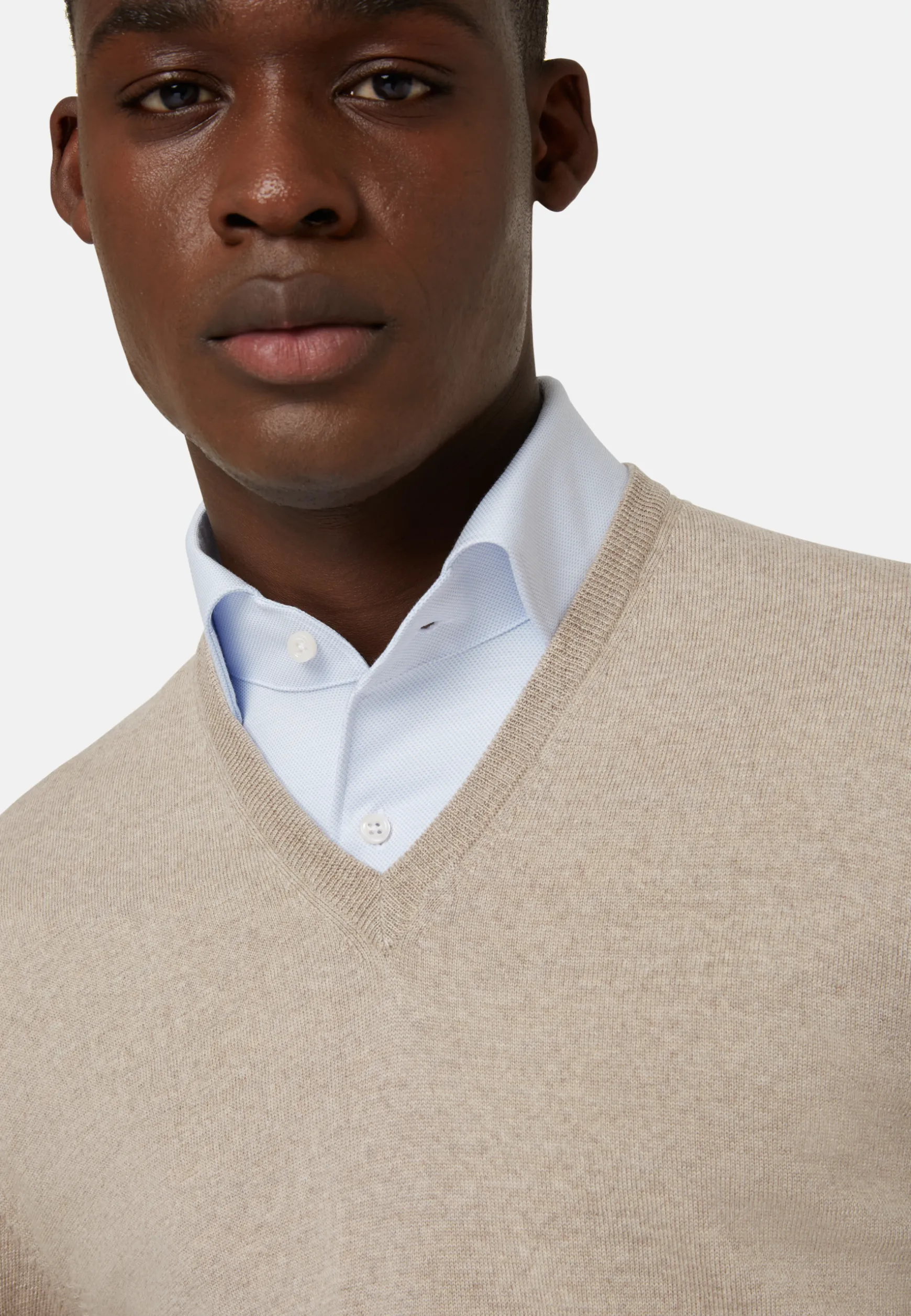 Merino Wool V-Neck Jumper|Boggi Milano Cheap