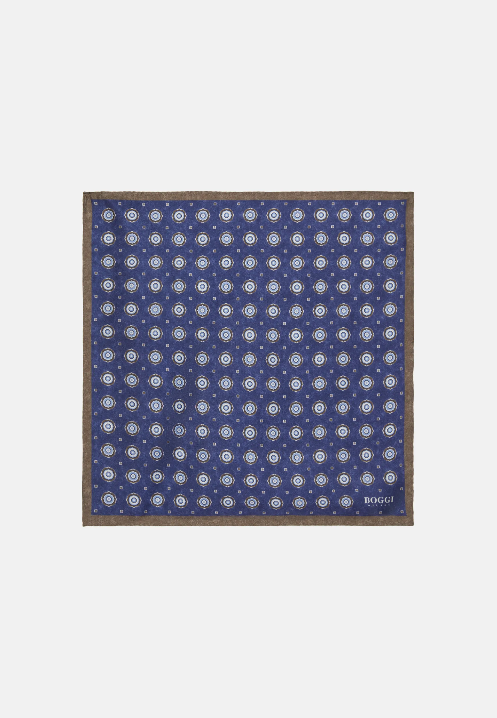 Silk Pocket Square With Medallions Pattern|Boggi Milano New