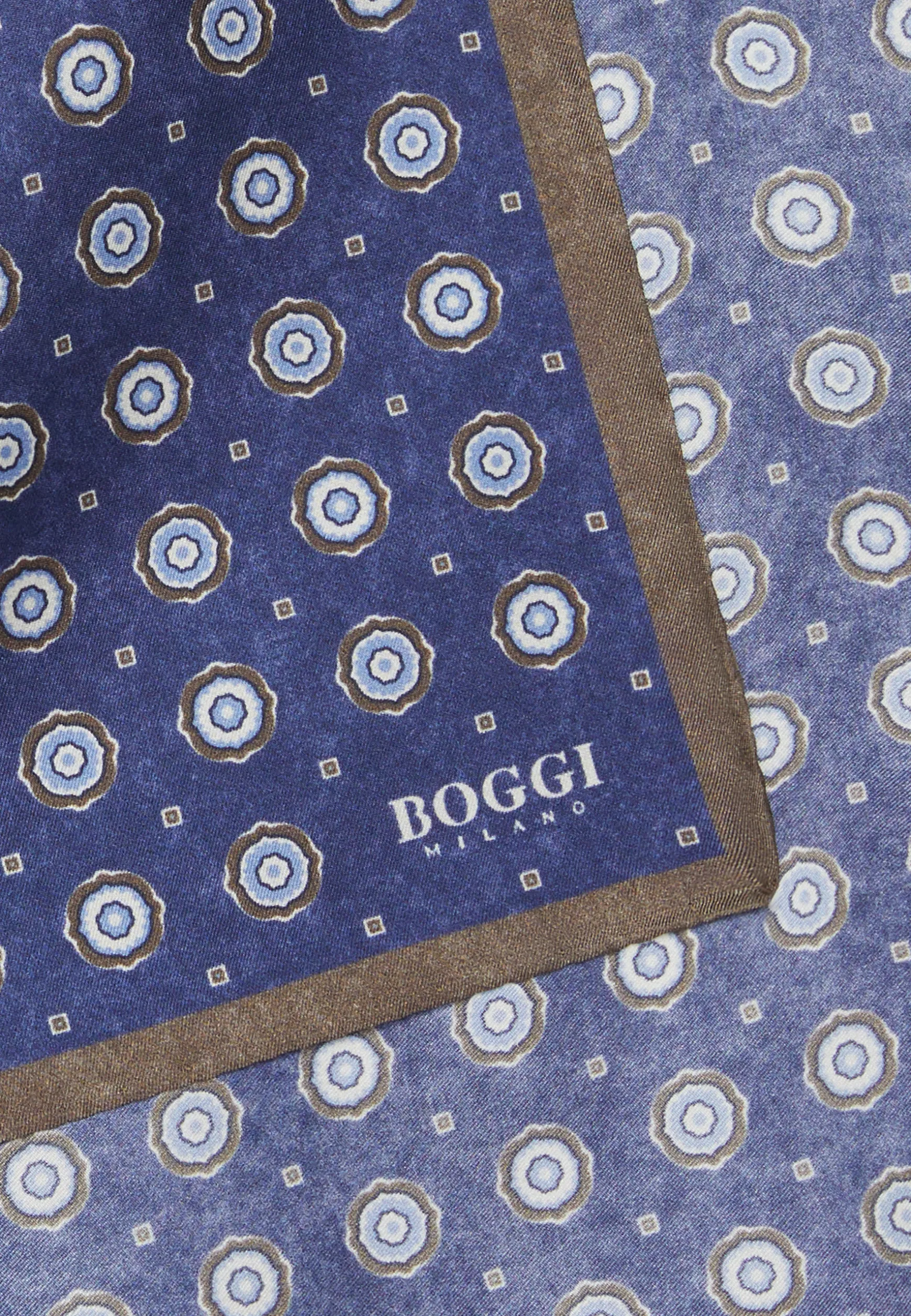 Silk Pocket Square With Medallions Pattern|Boggi Milano New