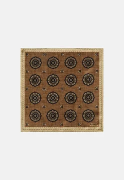 Silk Pocket square with Medalions Motif|Boggi Milano Cheap