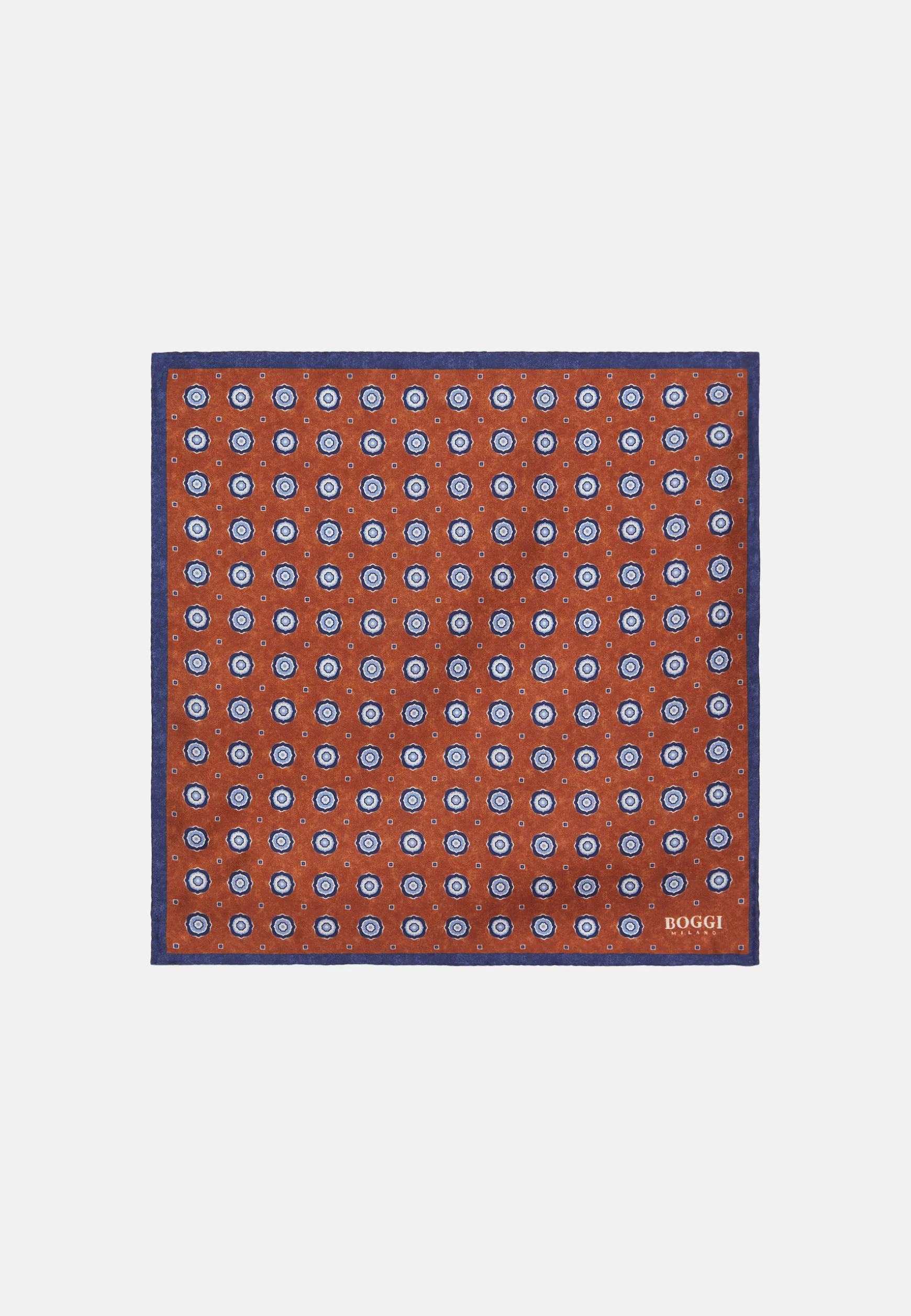 Silk Pocket Square With Medallions Pattern|Boggi Milano Store