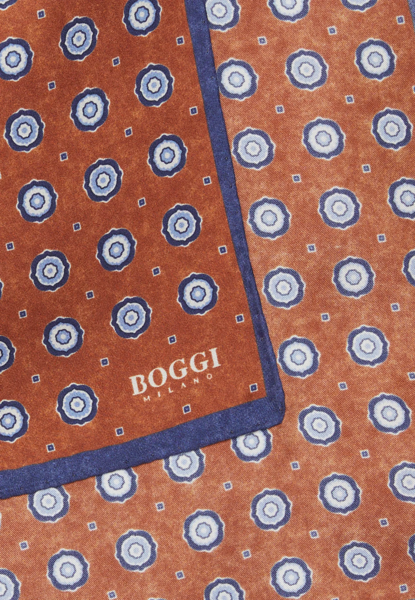 Silk Pocket Square With Medallions Pattern|Boggi Milano Store