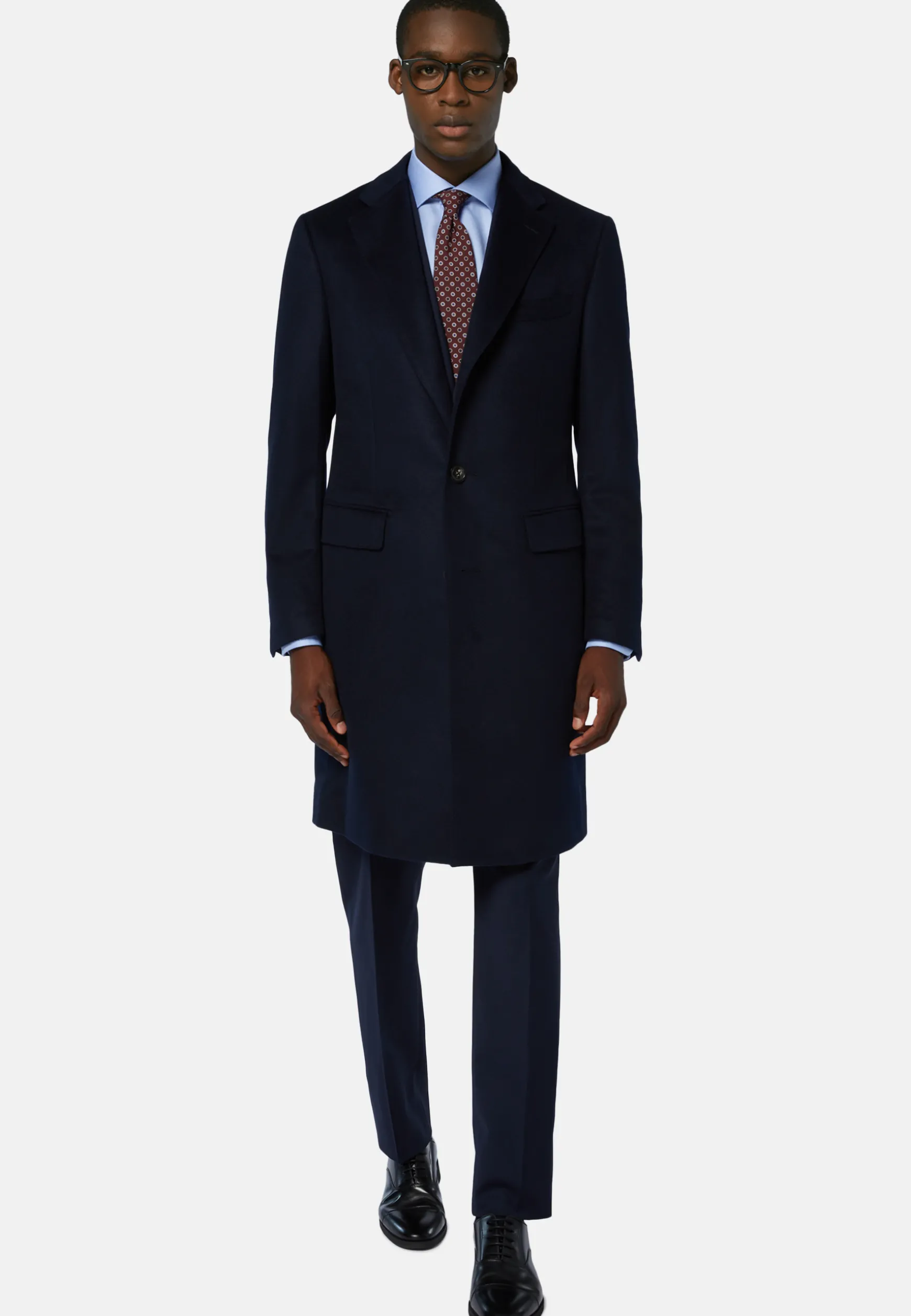 Single-Breasted Cashmere and Wool Coat|Boggi Milano Best Sale