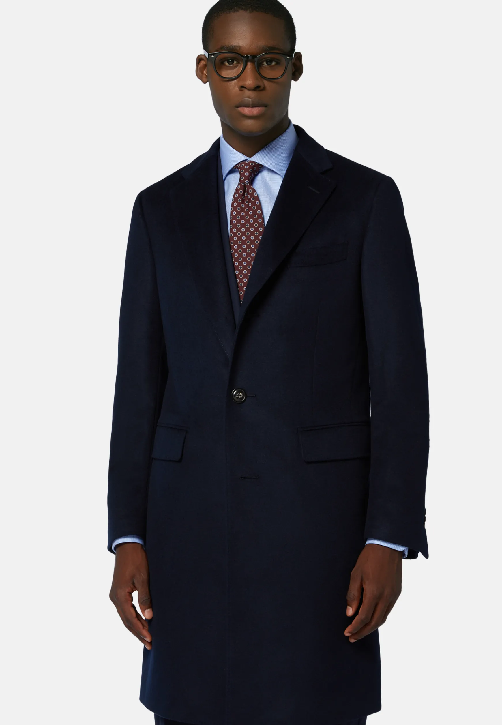 Single-Breasted Cashmere and Wool Coat|Boggi Milano Best Sale