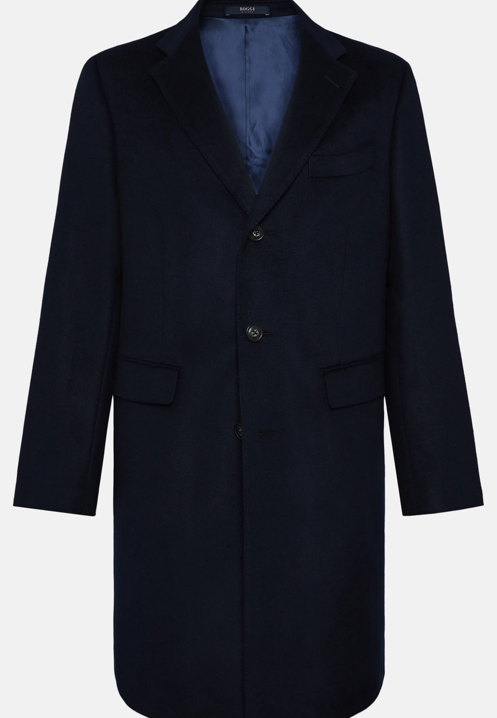 Single-Breasted Cashmere and Wool Coat|Boggi Milano Best Sale