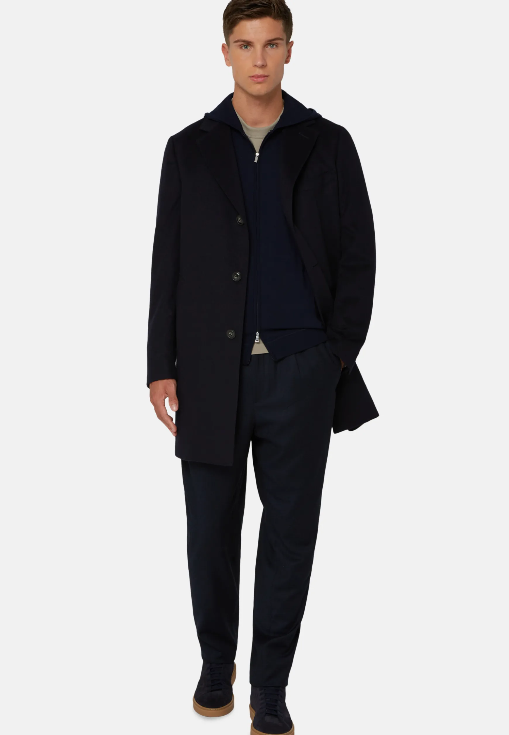Single-breasted coat in pure cashmere|Boggi Milano Cheap