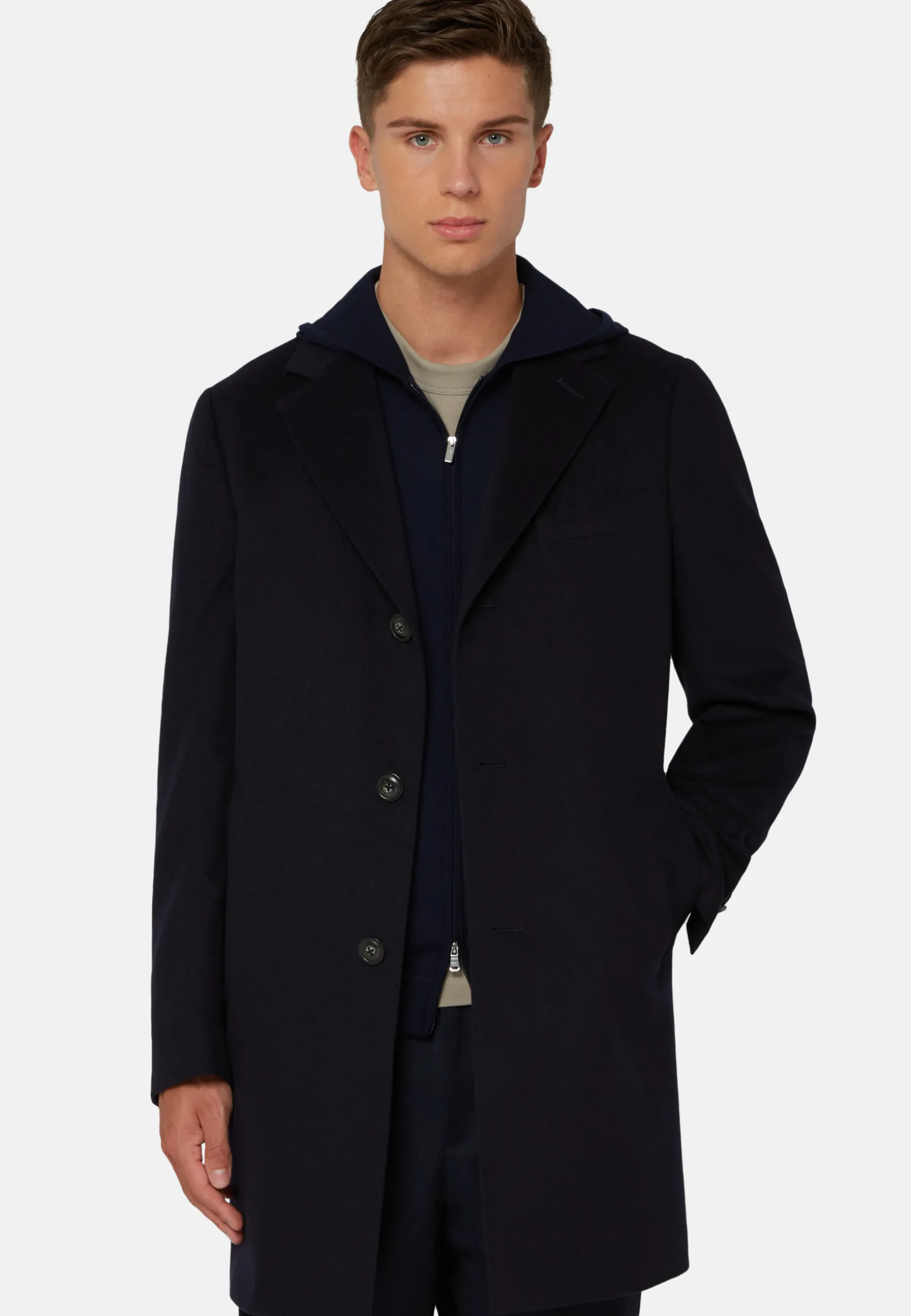 Single-breasted coat in pure cashmere|Boggi Milano Cheap