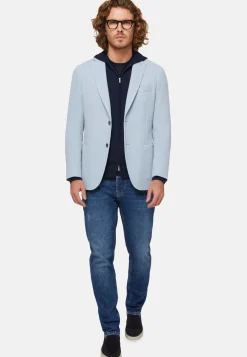 Sky Blue B-Jersey Cotton Jacket|Boggi Milano Outlet