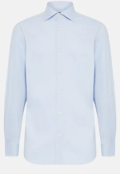Sky Blue Cotton Dobby Shirt, Regular Fit|Boggi Milano Sale