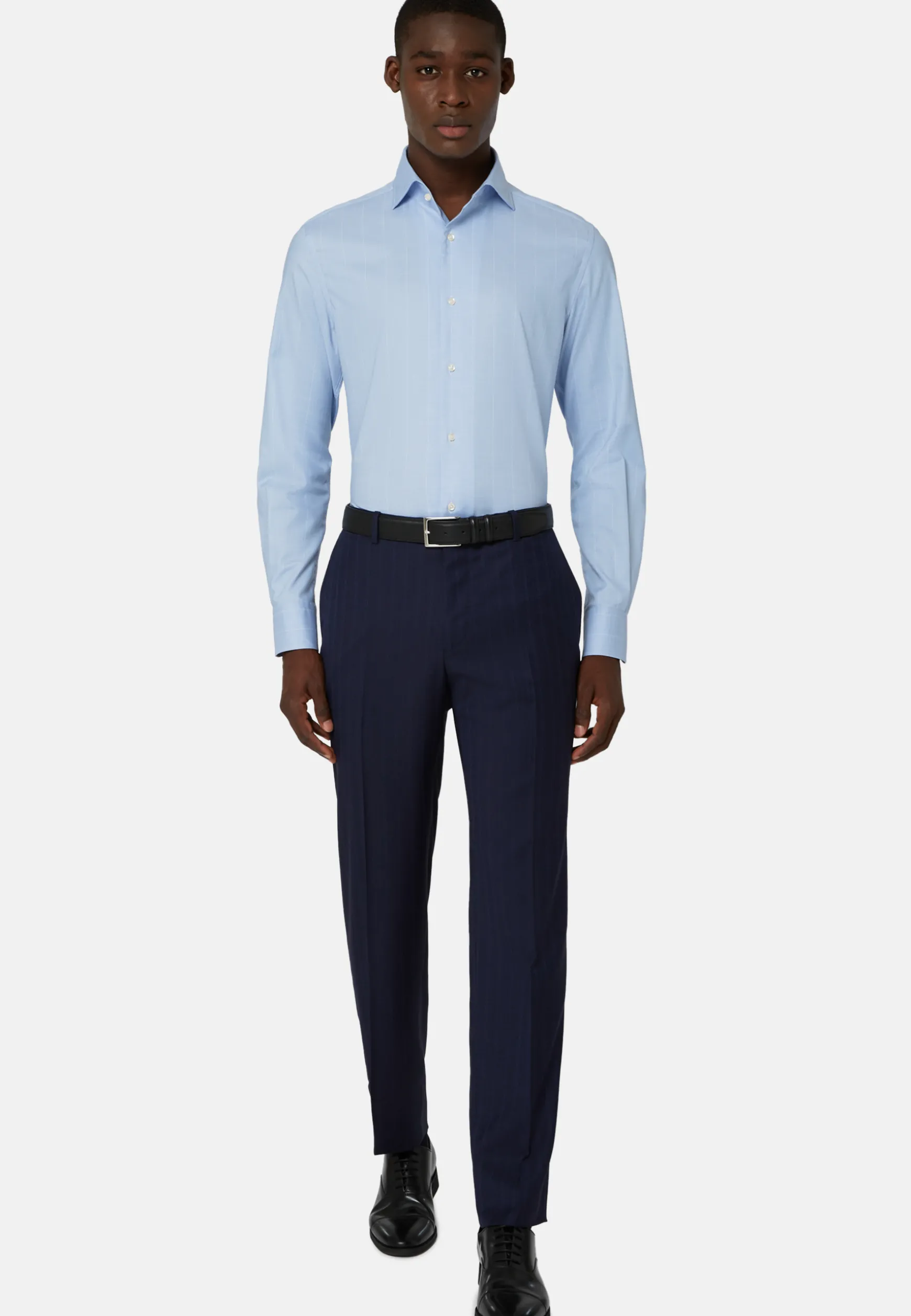 Sky Blue Cotton Dobby Shirt Regular Fit|Boggi Milano Cheap