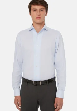 Sky Blue Cotton Dobby Shirt Regular Fit|Boggi Milano Best
