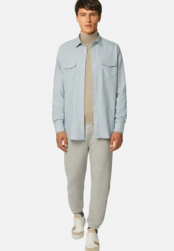 Sky Blue Cotton Tencel Shirt Regular Fit|Boggi Milano Cheap