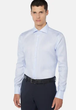 Sky Blue Cotton Twill Shirt Regular Fit|Boggi Milano Hot