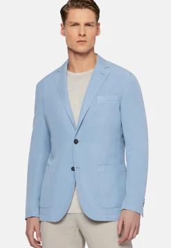 Sky Blue Jacket In Tencel/Linen/Cotton|Boggi Milano Outlet