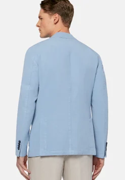 Sky Blue Jacket In Tencel/Linen/Cotton|Boggi Milano Outlet