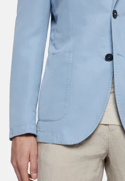 Sky Blue Jacket In Tencel/Linen/Cotton|Boggi Milano Outlet